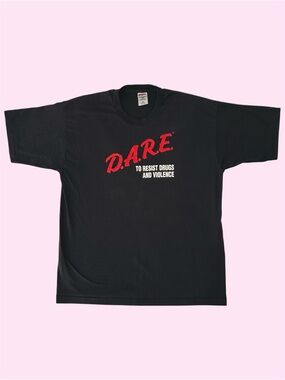 Vintage 80s 90s DARE Shirt Mens Single Stitch Shirt Resist Drugs Violence XL